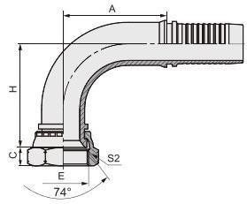 26791 ステンレス鋼 アメリカンスレッド用液圧縮ホースフィッティング Jic 74 Taper Seal 90 Elbow